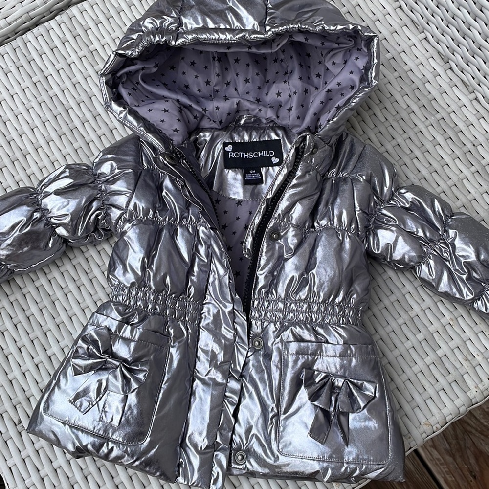 Rothschild Metallic Silver Winter Coat Size 12M